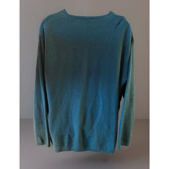 Structure Other - Vintage Structure Sweater Mens XL Blue Green Ramie/Cotton Oversized Relaxed Boxy